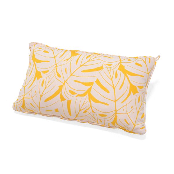 Coussin d'extérieur 60x35cm imprimé feuilles jaune citron AZUR