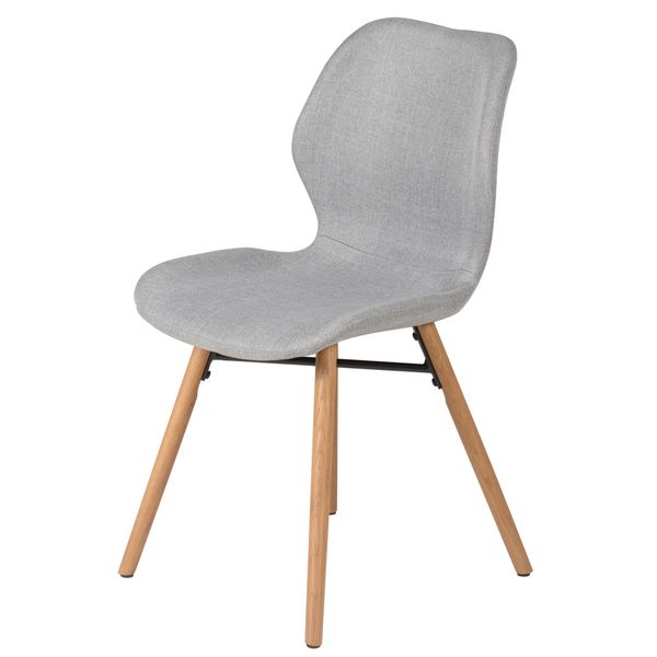 Chaise scandinave en tissu et chêne gris clair Gary