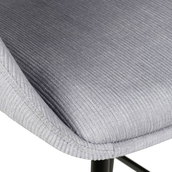 Chaise snack velours côtelé gris clair h 65cm ADA