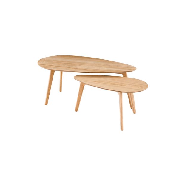 Tables basses gigognes chêne style Scandinave100 cm