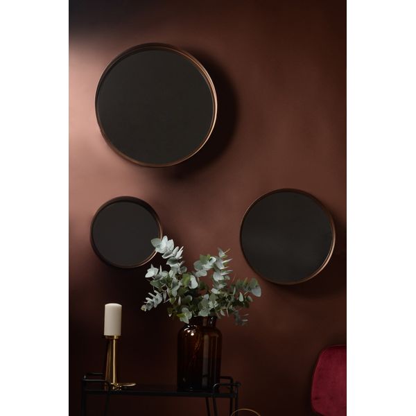 Miroirs ronds en métal couleur laiton Dolce (set de 3)