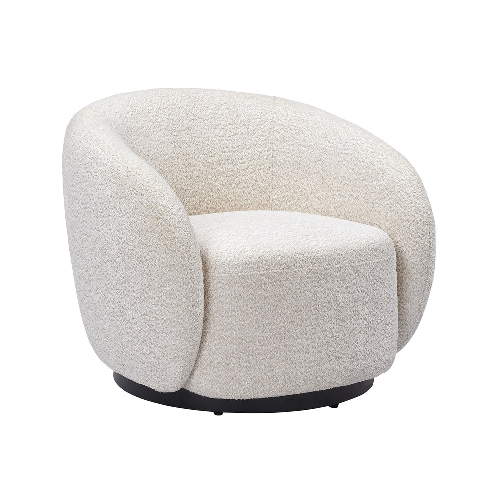 Fauteuil pivotant tissu effet bouclette beige ASSA