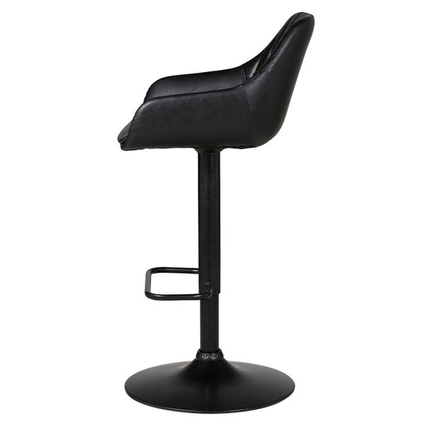 Chaise plan de travail pivotante noire pied piston Moss