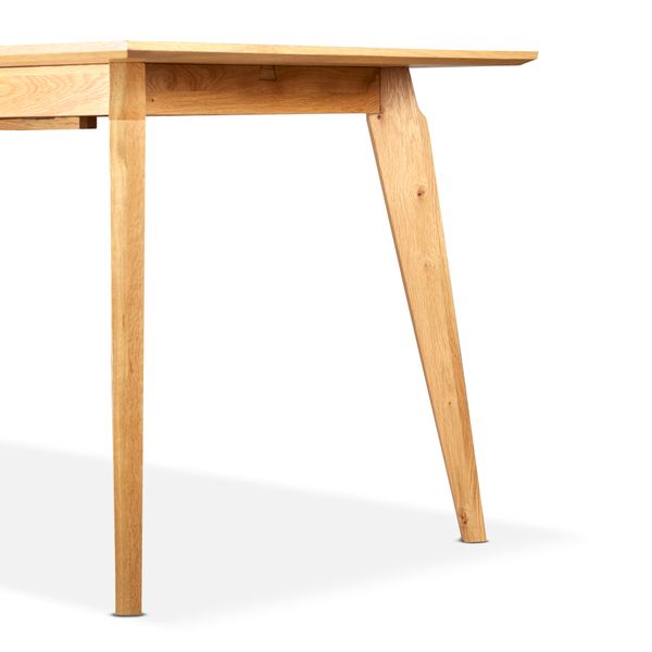 Table repas 180cm avec allonge intégrée chêne naturel Hyma