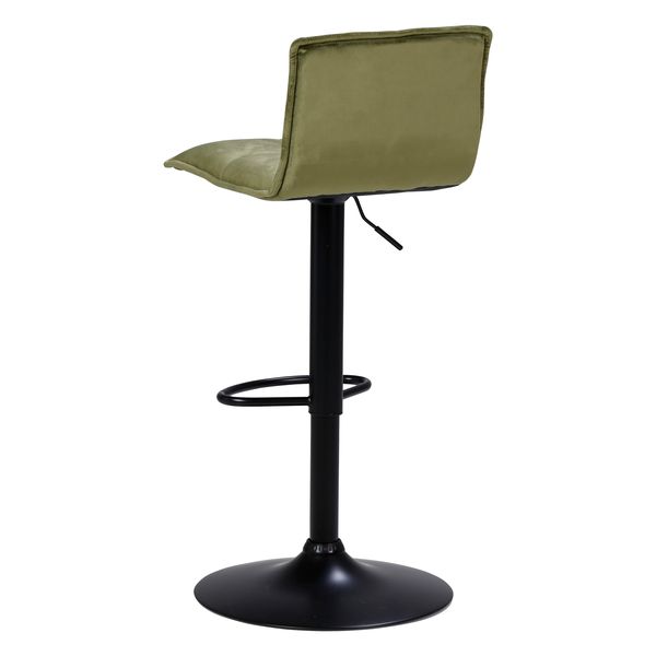 Tabouret de bar en velours vert olive réglable Jordi