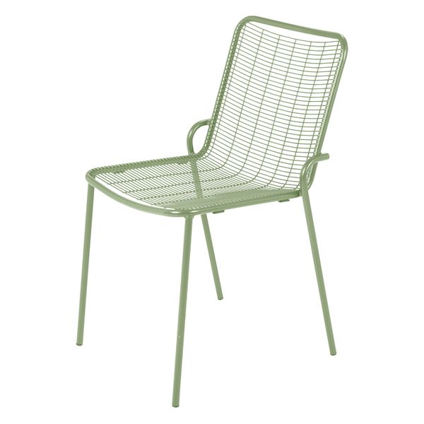 Chaise de jardin métal vert amande ROMA