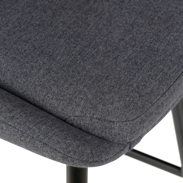 Chaise plan de travail tissu gris foncé piètement métal BARI