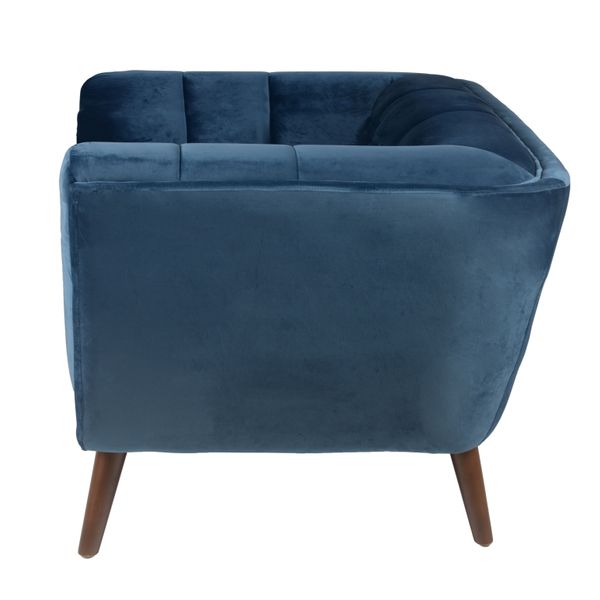 Fauteuil en velours bleu foncé BERYL