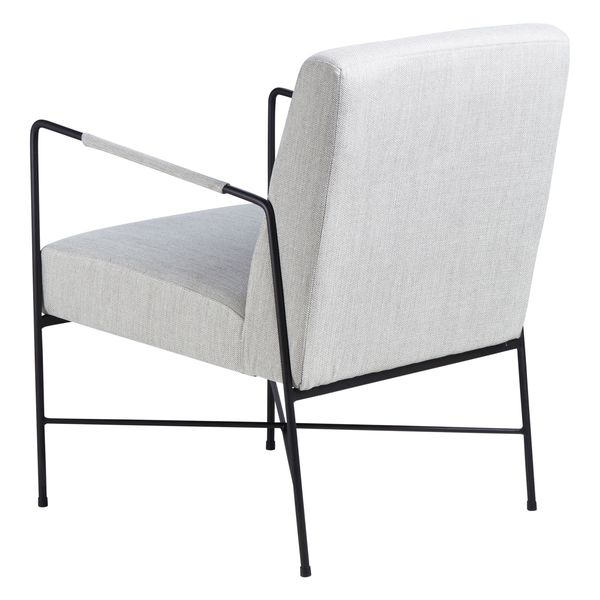 Fauteuil chevron gris pieds métal Luis