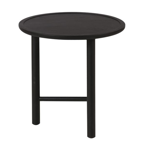 Bout de canapé en chêne noir rond Ø 46 cm Contempo