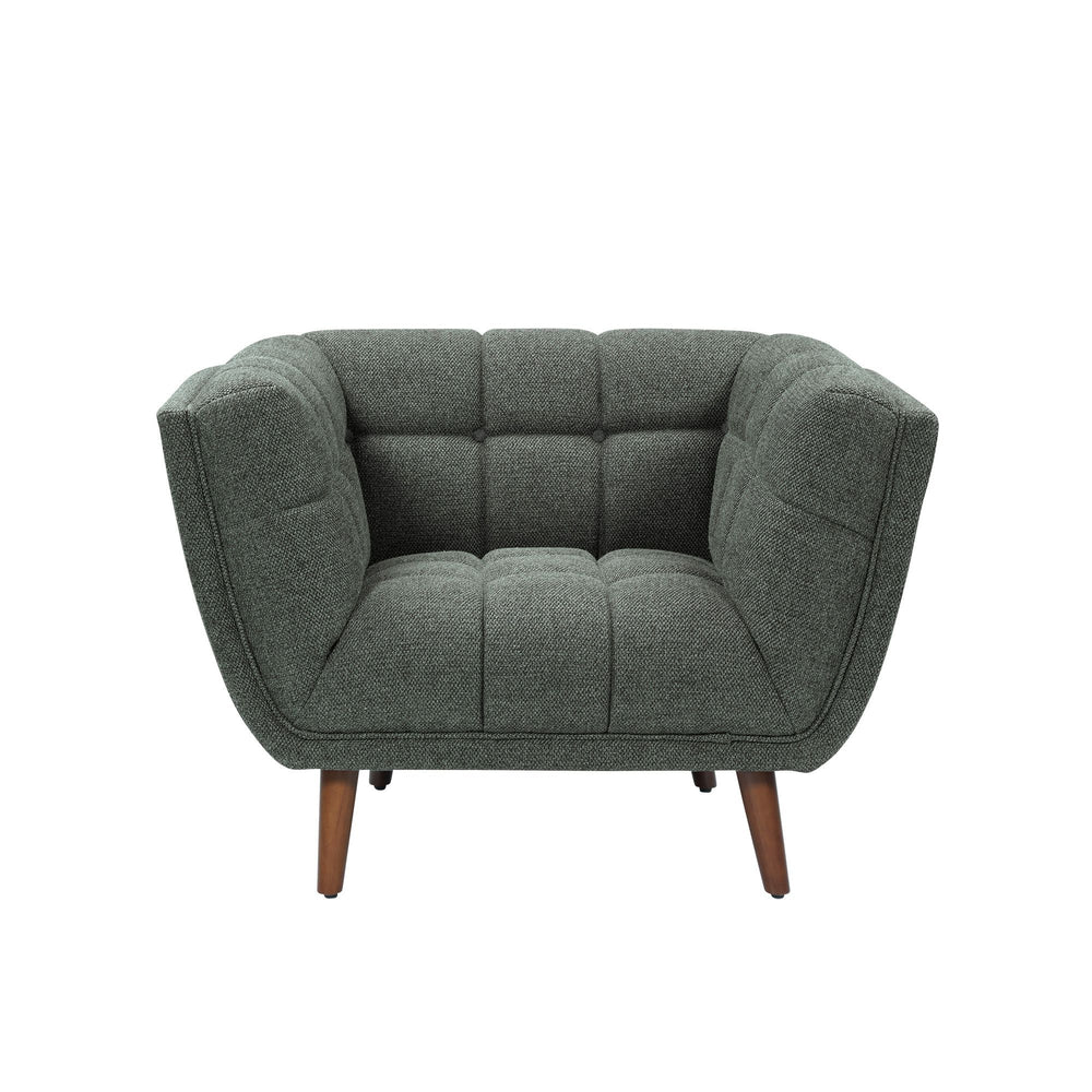 Fauteuil en tissu vert BERYL