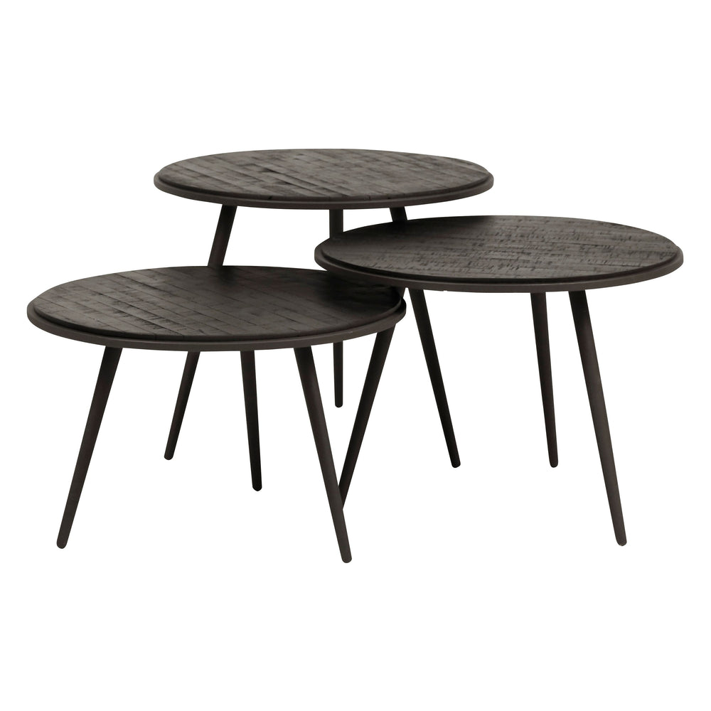 Tables basses gigognes teck recyclé 54cm - Set de 3 Bronx