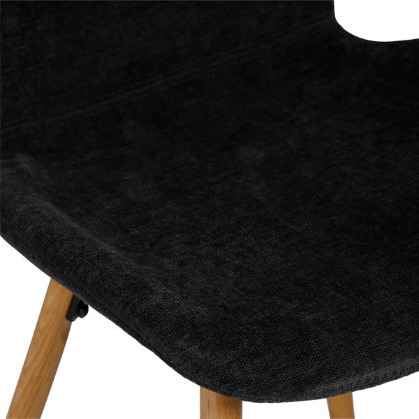 Chaise en tissu soft touch noir KERI