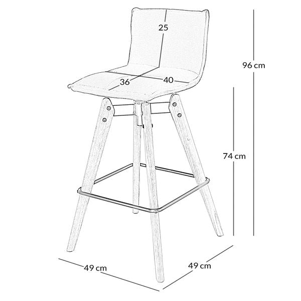 Chaise de bar design blanche imitation cuir MAE