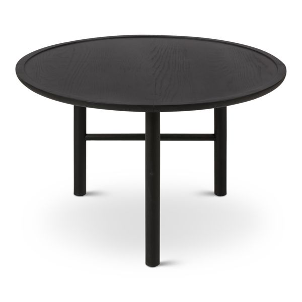 Table basse chêne noir ronde Ø 70 cm 3 pieds Contempo