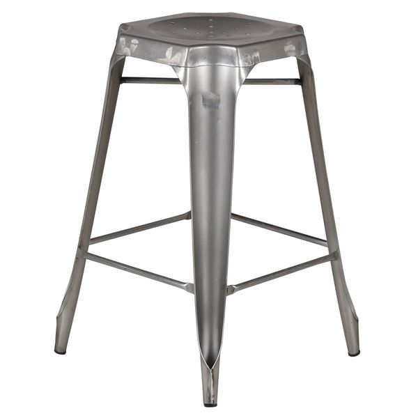 Tabouret plan de travail industriel argent