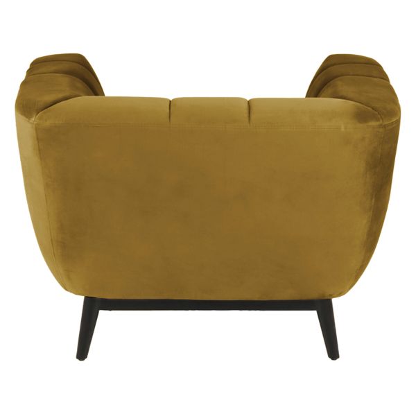 Fauteuil velours ocre pieds métal Amaro