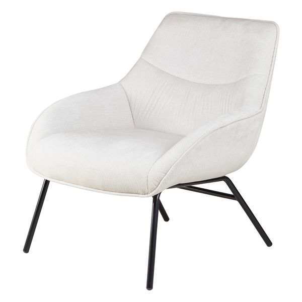 Fauteuil velours côtelé beige Martin