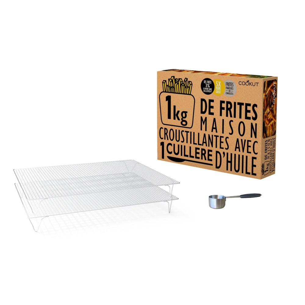 1kg de frites avec une cuillère d'huile Cookut