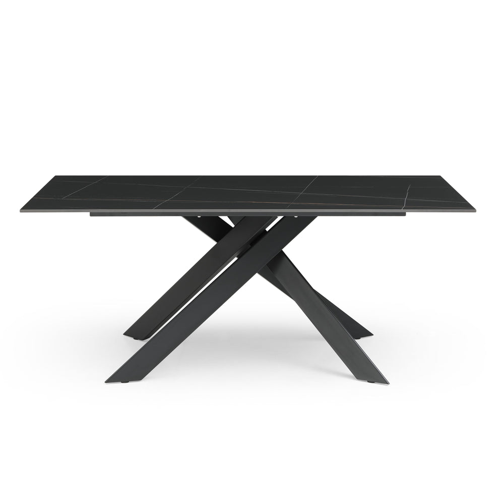 Table repas 180cm céramique Nero Dorato Mat noire Cruise