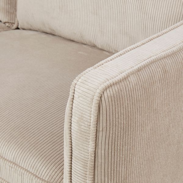 Fauteuil velours cotelé beige Cleo