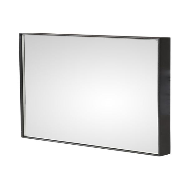 Miroir art déco vintage industriel rectangulaire métal noir 38cm Ismo