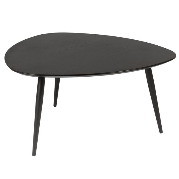 Table basse noire pieds en hêtre laqué Neo