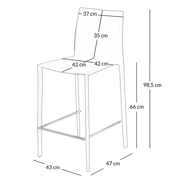 Chaise plan de travail noire Boréale