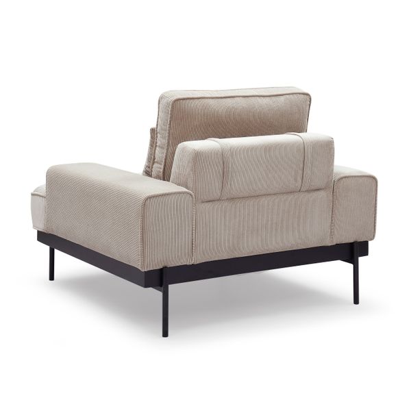 Fauteuil velours cotelé beige Yoko