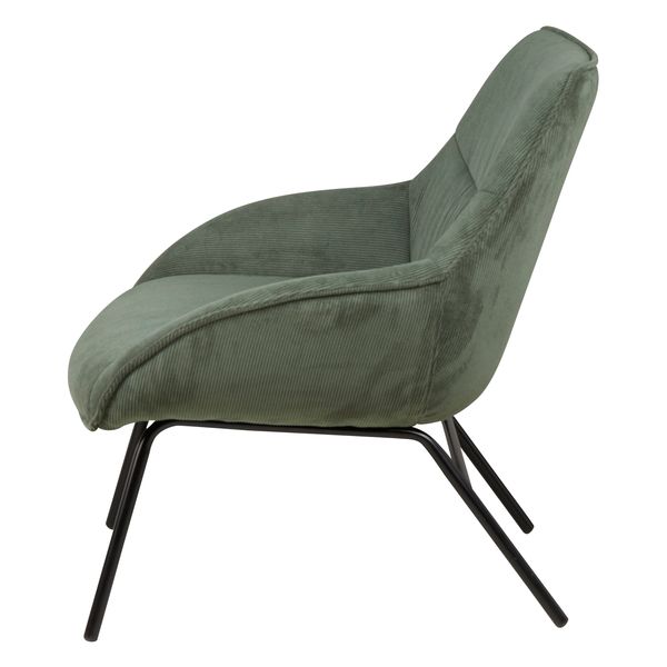 Fauteuil velours côtelé vert sapin Martin