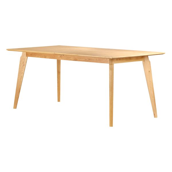 Table repas 180cm avec allonge intégrée chêne naturel Hyma