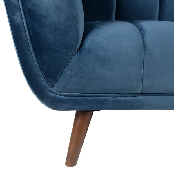 Fauteuil en velours bleu foncé BERYL