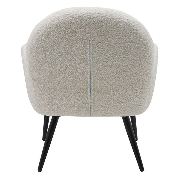 Fauteuil tissu effet laine bouclée blanc Oreo