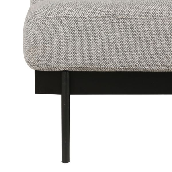 Fauteuil tissu gris clair pieds métal Yoko