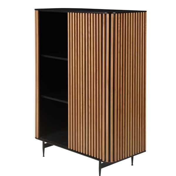 Buffet haut plaqué chêne,1 porte coulissante LINEA