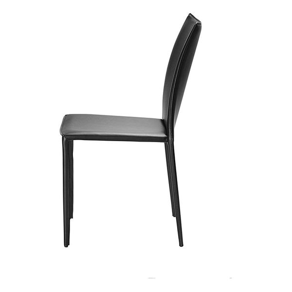 Chaise de repas cuir noir Solène