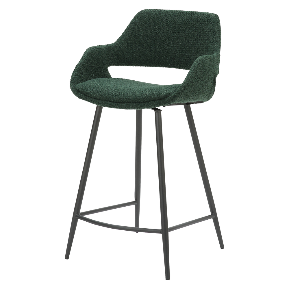 Chaise snack effet laine bouclette vert sapin