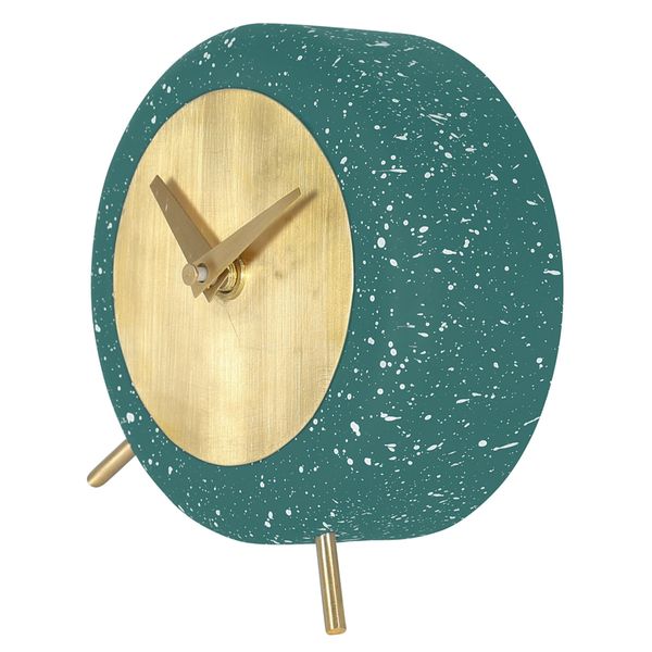 Horloge en béton effet terrazzo vert canard Muzz