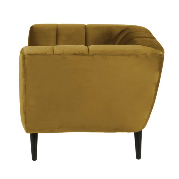 Fauteuil velours ocre pieds métal Amaro