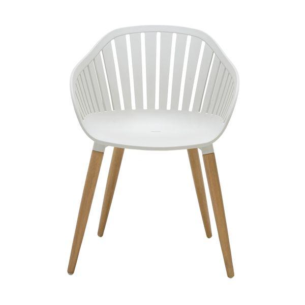 Fauteuil repas d'extérieur plastique blanc AZUR