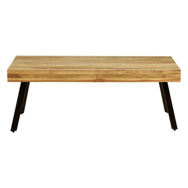 Table basse rectangulaire teck recyclé et métal 120 cm WOODY