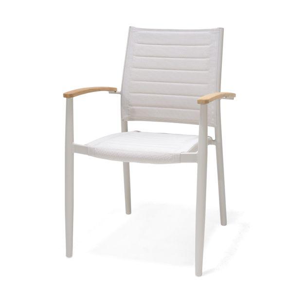 Chaise accoudoirs extérieur aluminium blanc AZUR