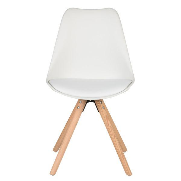 Chaise scandinave à coque blanche pieds chêne Cross