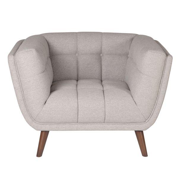 Fauteuil en tissu gris clair BERYL