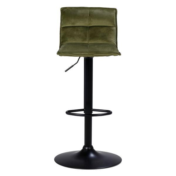 Tabouret de bar en velours vert olive réglable Jordi