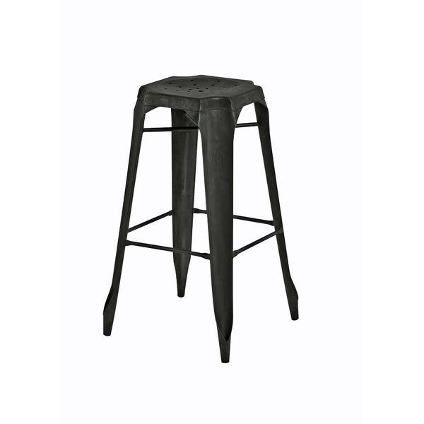 Tabouret de bar industriel en métal noir vieilli Indus