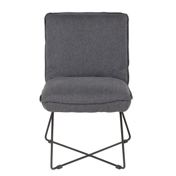 Fauteuil tissu et métal gris foncé design Hall