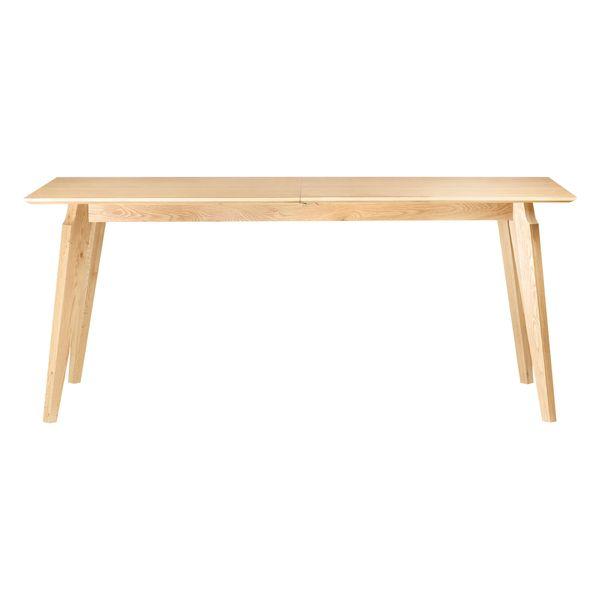 Table repas 180cm avec allonge intégrée chêne naturel Hyma