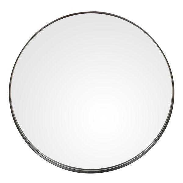 Miroir art déco vintage industriel rond métal noir dia 92 cm Alice