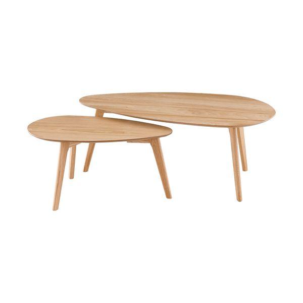 Tables basses gigognes chêne style Scandinave100 cm